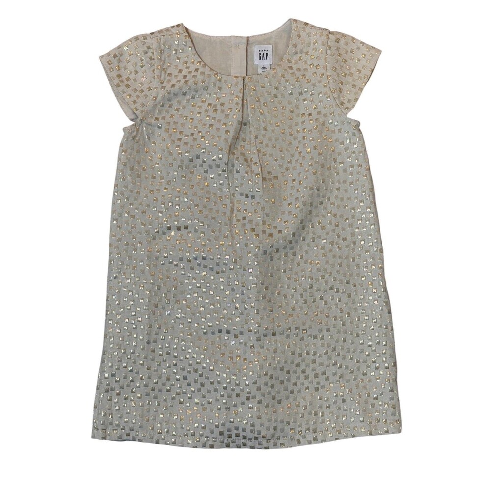 GAP Toddler Girls Metallic Jacquard Shift Dress 3T NWT Holiday Party